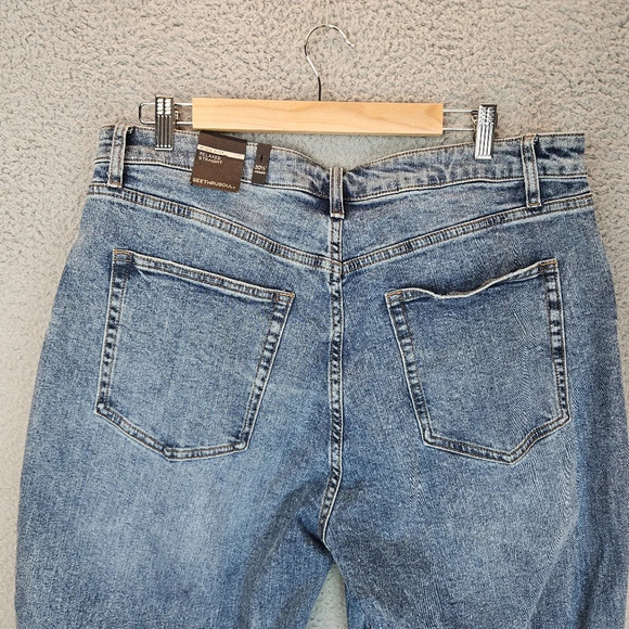 See Thru Soul Jeans Womens Sz 34x30.5 Med Wash High Rise Relaxed Straight Denim - Picture 8 of 11